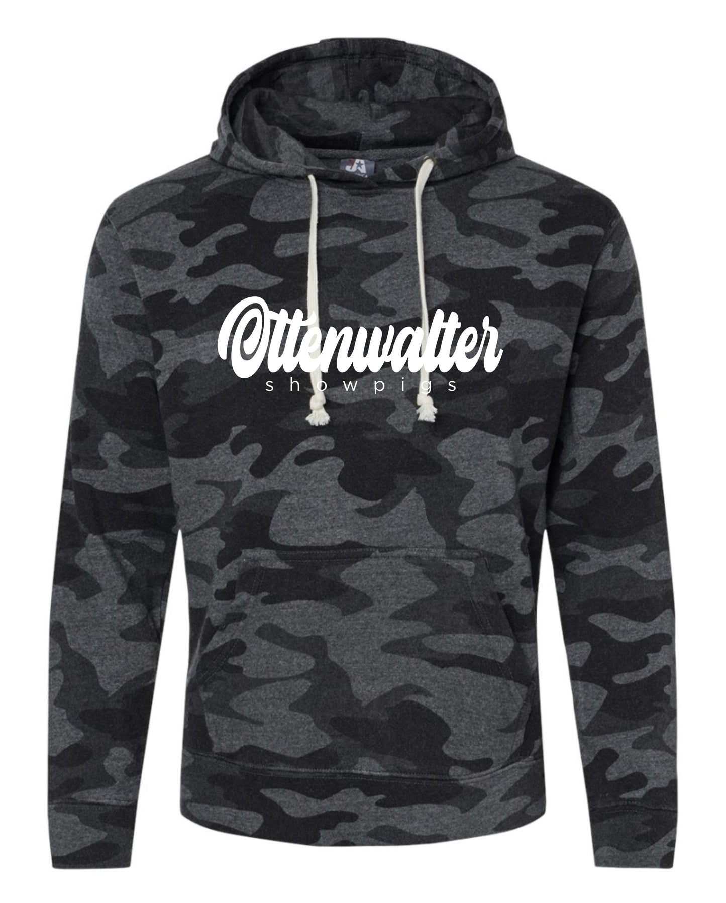 Adult Hooded Pullover Sweatshirt Cursive Logo