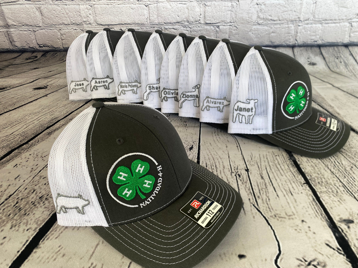 Make your hat your own! Choose between adding just your name, just an animal or BOTH!