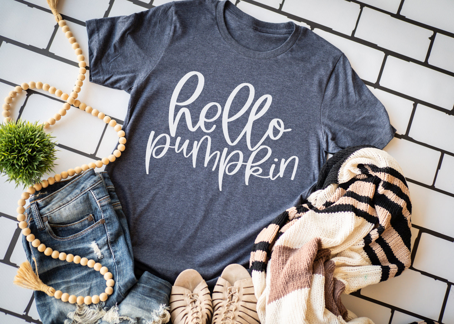 Hello Pumpkin Short Sleeve Tee Adult Sizes