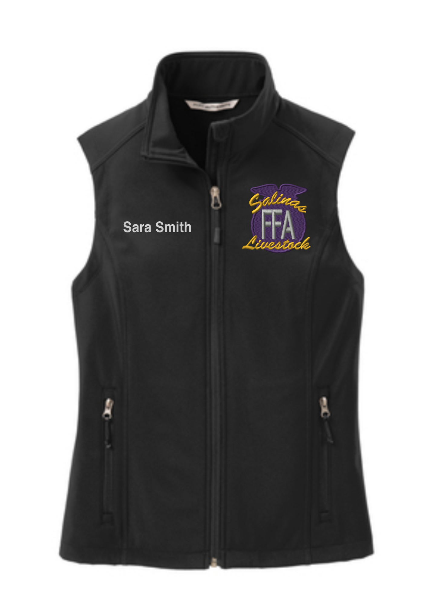 Salinas FFA Livestock Ladies Core Soft Shell Vest Personalized