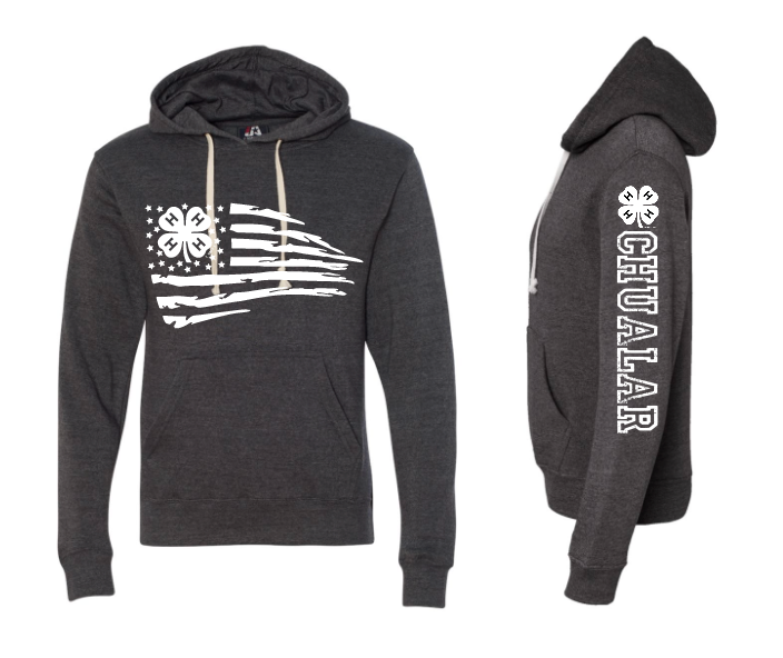 Chualar 4-H J. America - Triblend Fleece Hooded Sweatshirt American Flag