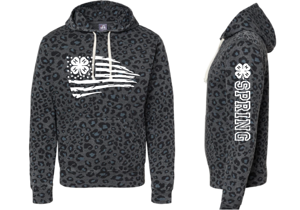 Spring 4-H Triblend Fleece Hooded Sweatshirt American Flag