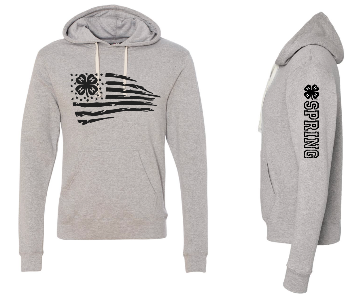Spring 4-H Triblend Fleece Hooded Sweatshirt American Flag