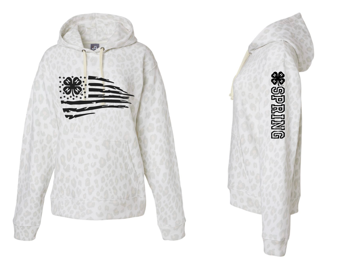 Spring 4-H Triblend Fleece Hooded Sweatshirt American Flag