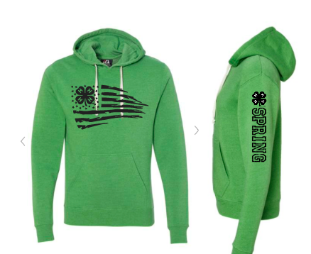 Spring 4-H Triblend Fleece Hooded Sweatshirt American Flag