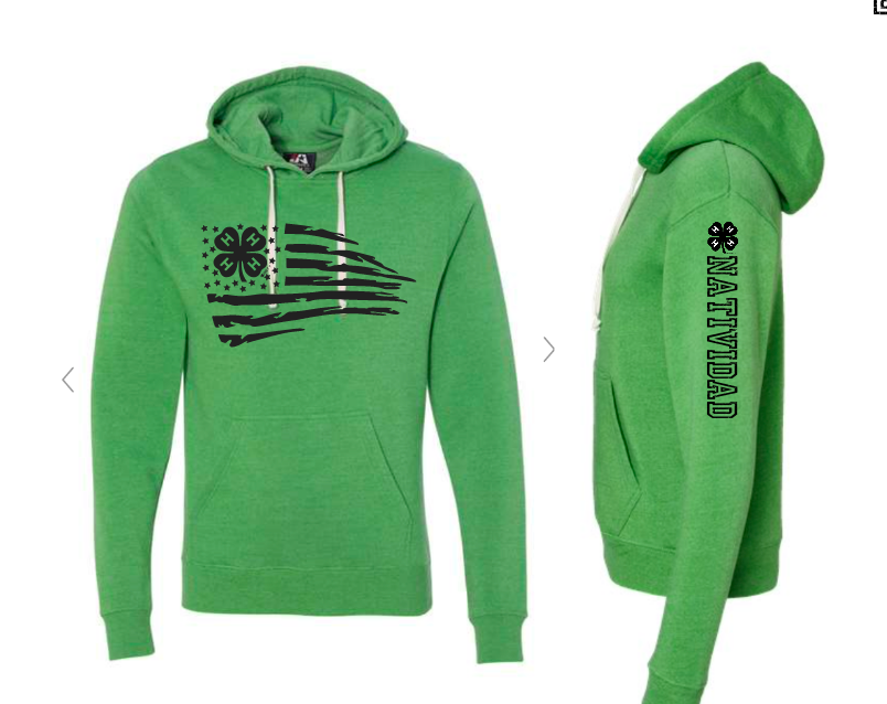Natividad 4-H Triblend Fleece Hooded Sweatshirt American Flag