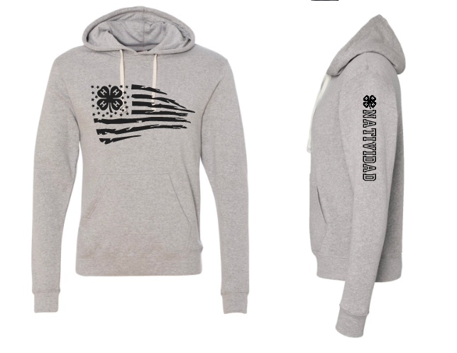 Natividad 4-H Triblend Fleece Hooded Sweatshirt American Flag