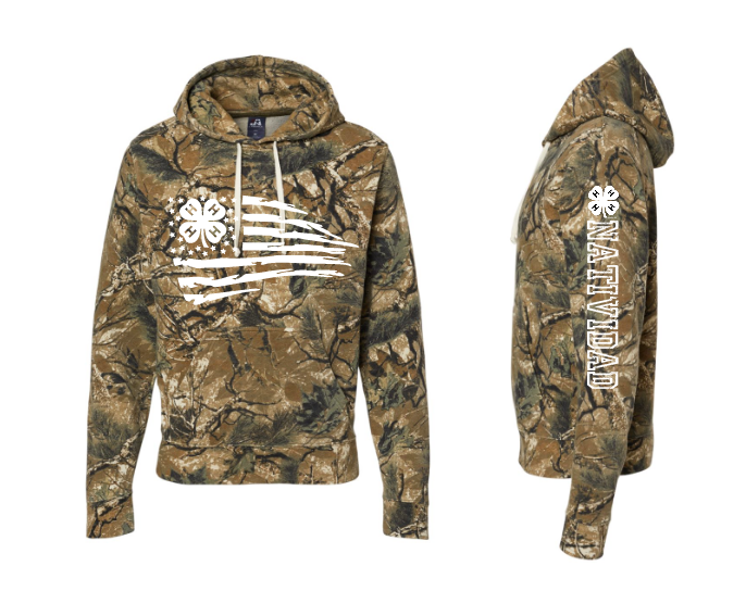 Natividad 4-H Triblend Fleece Hooded Sweatshirt American Flag