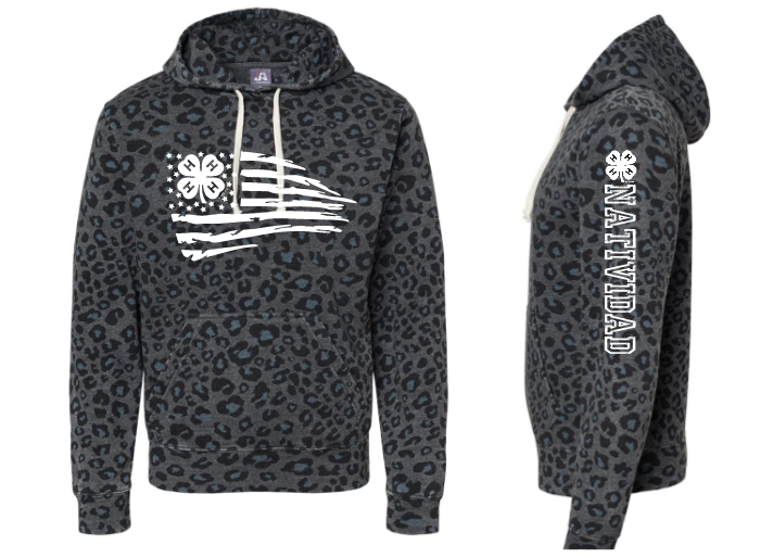 Natividad 4-H Triblend Fleece Hooded Sweatshirt American Flag