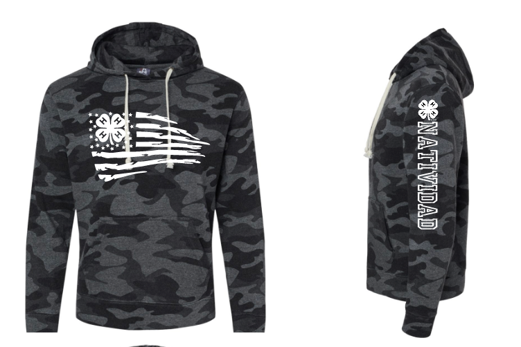 Natividad 4-H Triblend Fleece Hooded Sweatshirt American Flag