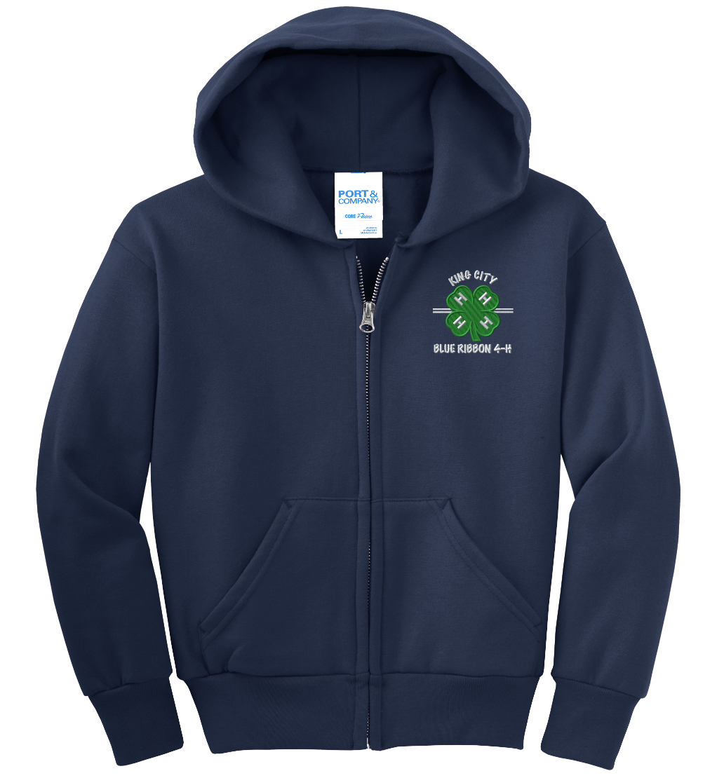Youth KCBR 4-H Port Authority Full-Zip Hooded Sweatshirt