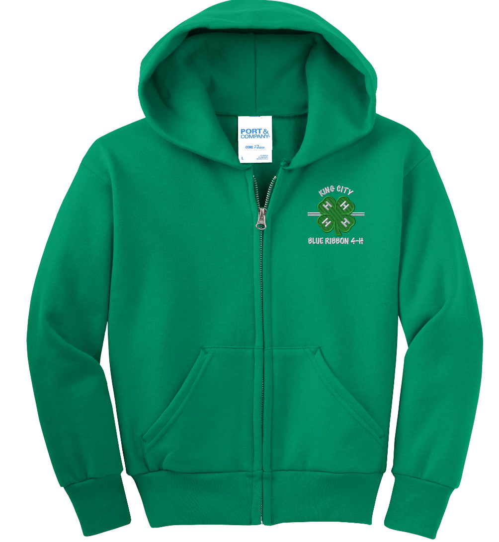 Youth KCBR 4-H Port Authority Full-Zip Hooded Sweatshirt