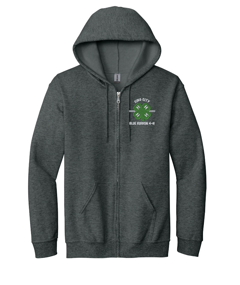 Adult KCBR 4-H Gildan Full-Zip Hooded Sweatshirt