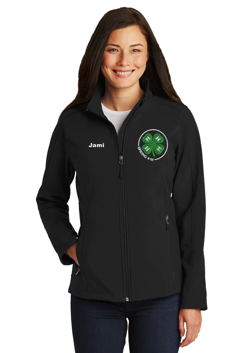 Spring 4-H Personalized Women's BLACK Soft Shell Jacket