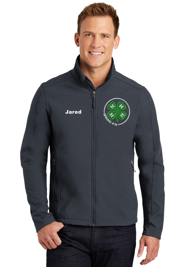 Spring 4-H Personalized Men's GRAPHITE GREY Core Soft Shell Jacket