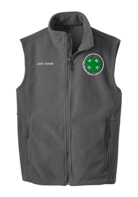 Blossom Trail 4-H Port Authority Fleece Vest Personalized