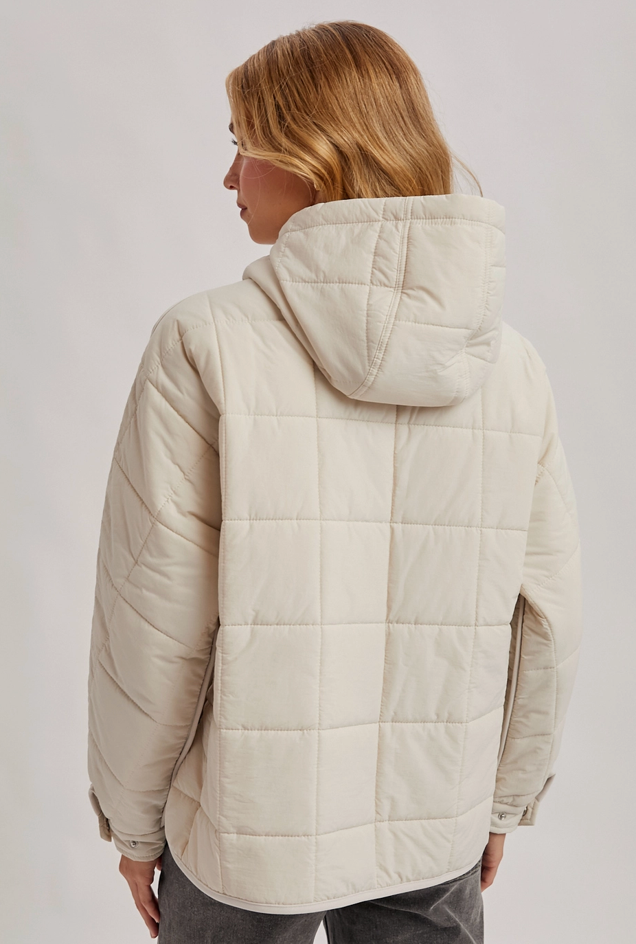 Blue Reef Quilted Puffer Hooded Pullover Jacket