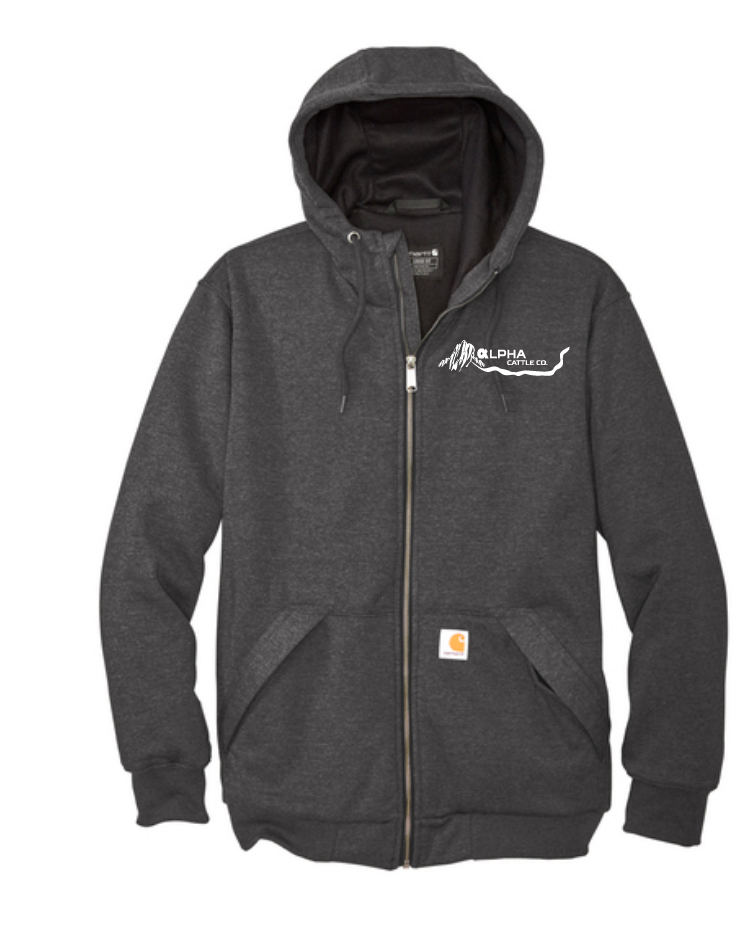 Alpha Cattle Men's Midweight Thermal-Lined Full-Zip Sweatshirt