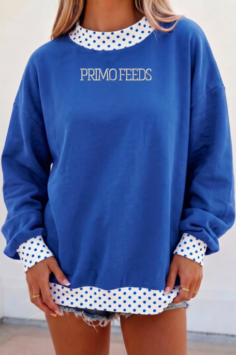 Primo Polka Dot Mock Neck Sweatshirt
