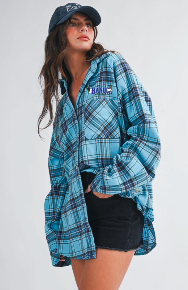 Baade Women's Oversized Plaid Button Down Shirt