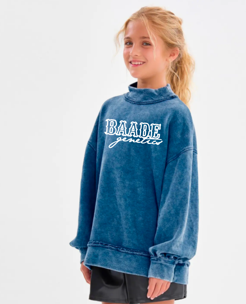 Baade Girls Mineral Washed Mock Neck