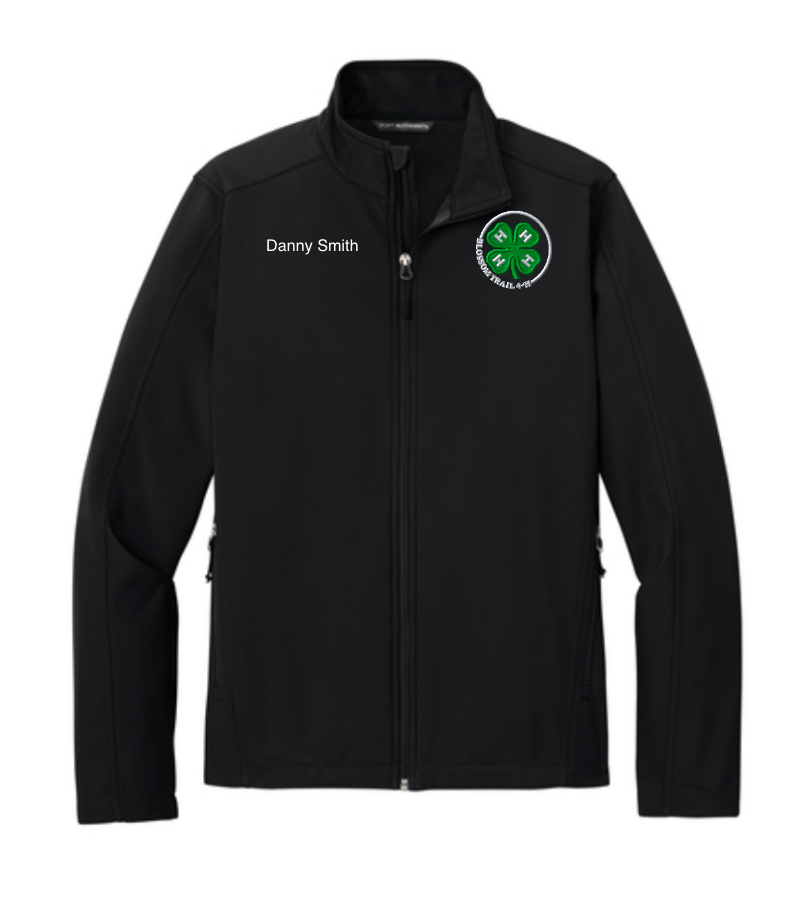 Men's Blossom Trail 4-H Personalized BLACK 4-H Soft Shell Jacket