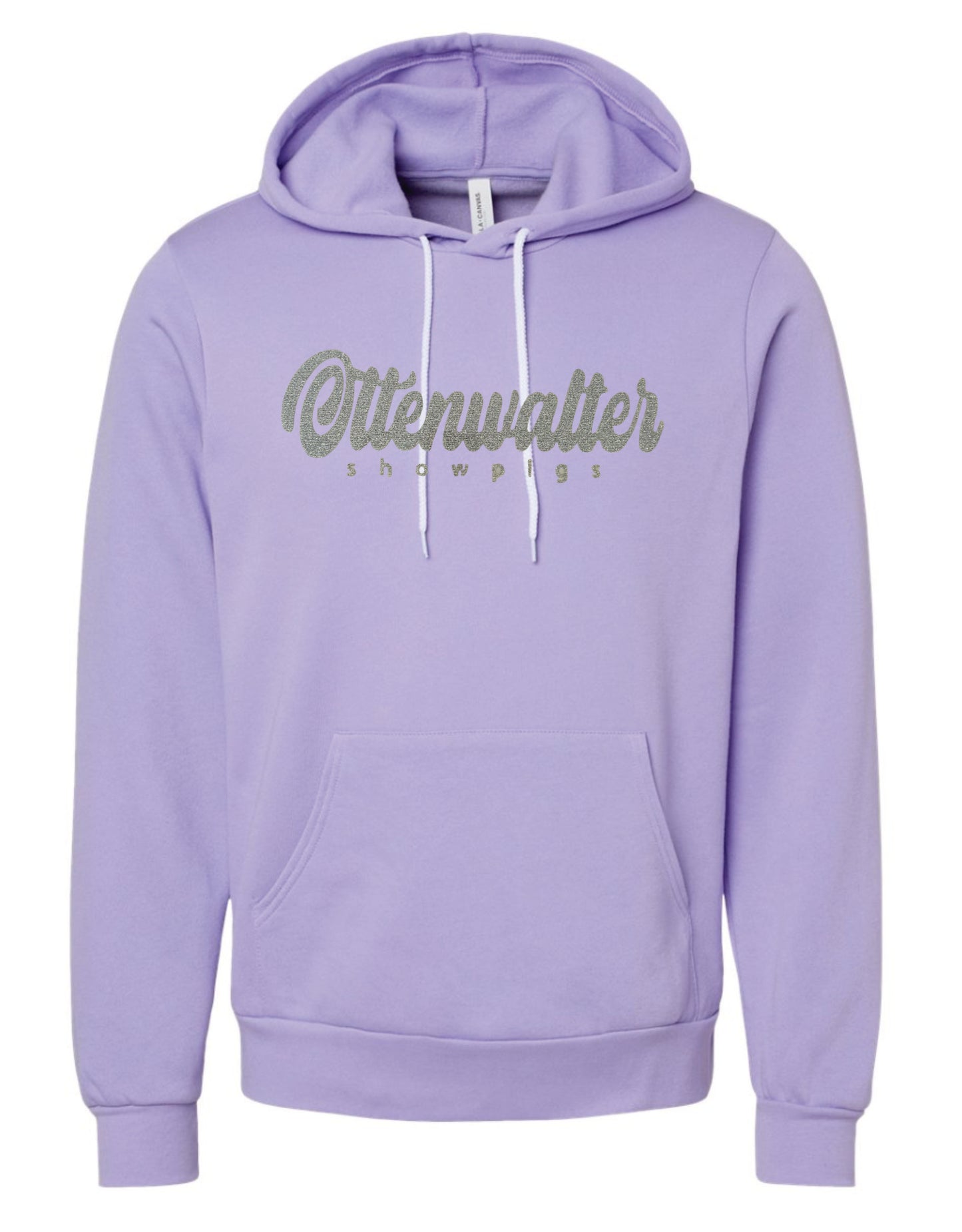 Adult Hooded Pullover Sweatshirt Glitter Cursive Logo