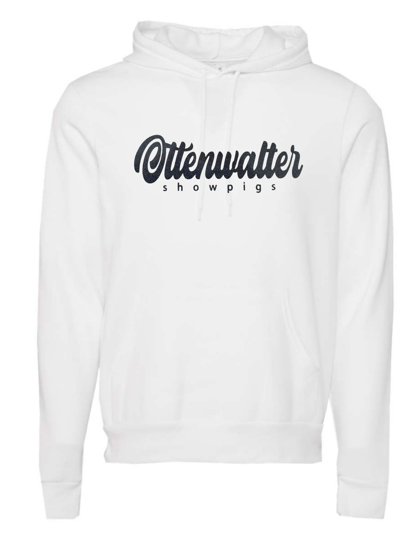 Adult Hooded Pullover Sweatshirt Glitter Cursive Logo