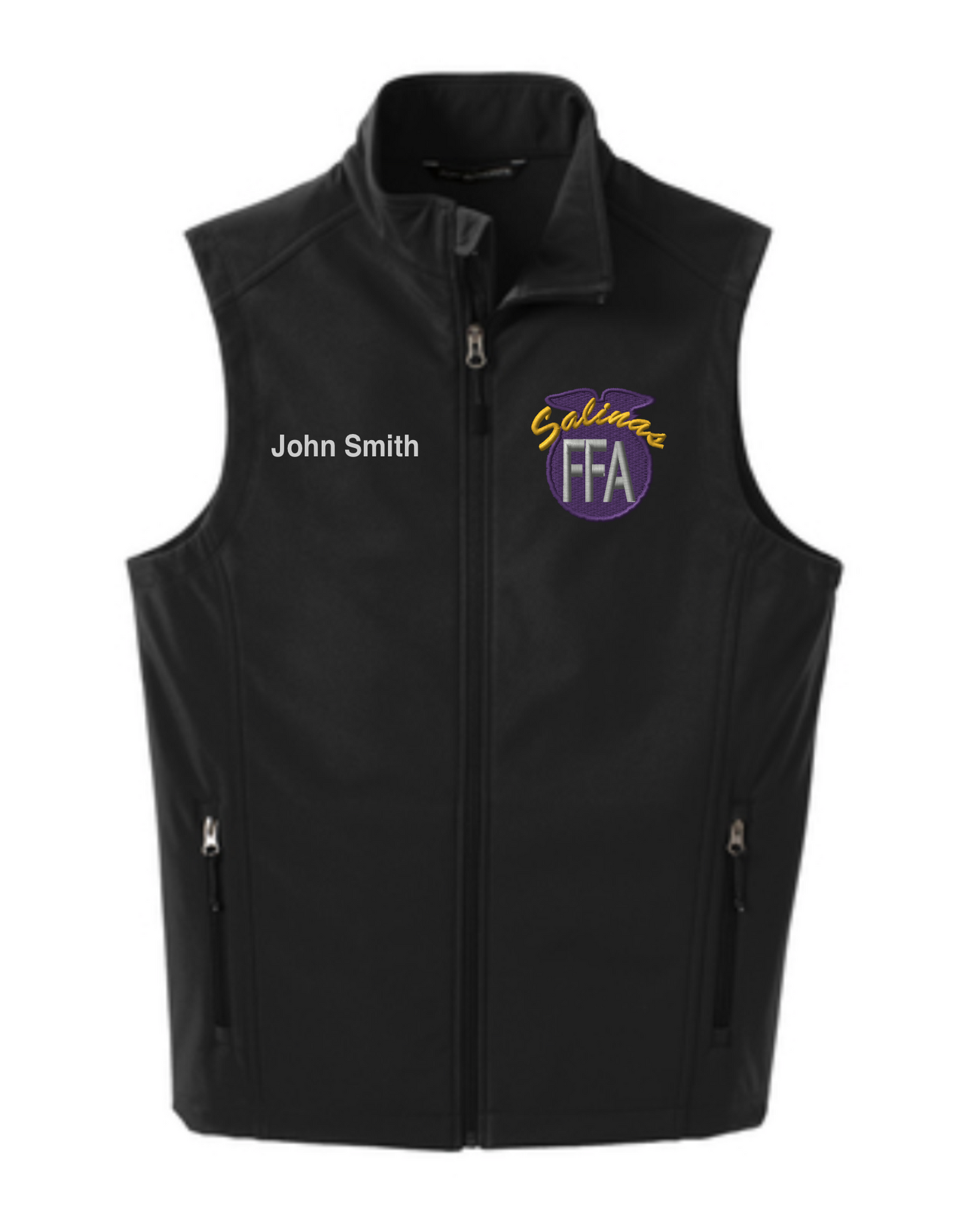 Salinas FFA Mens Core Soft Shell Vest Personalized