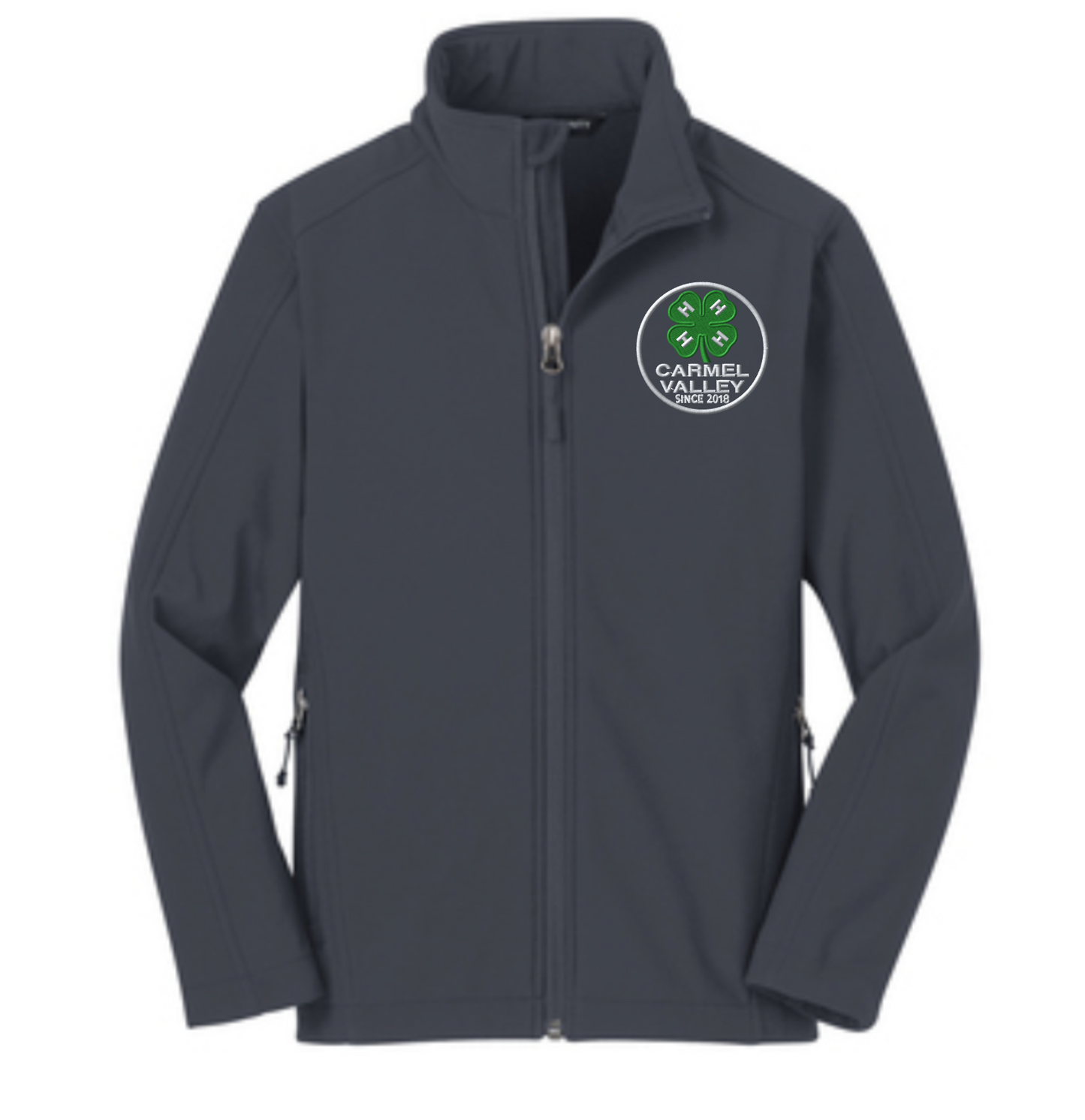 Youth Carmel Valley 4-H Personalized BATTLESHIP GREY 4-H Port Authority Soft Shell Jacket