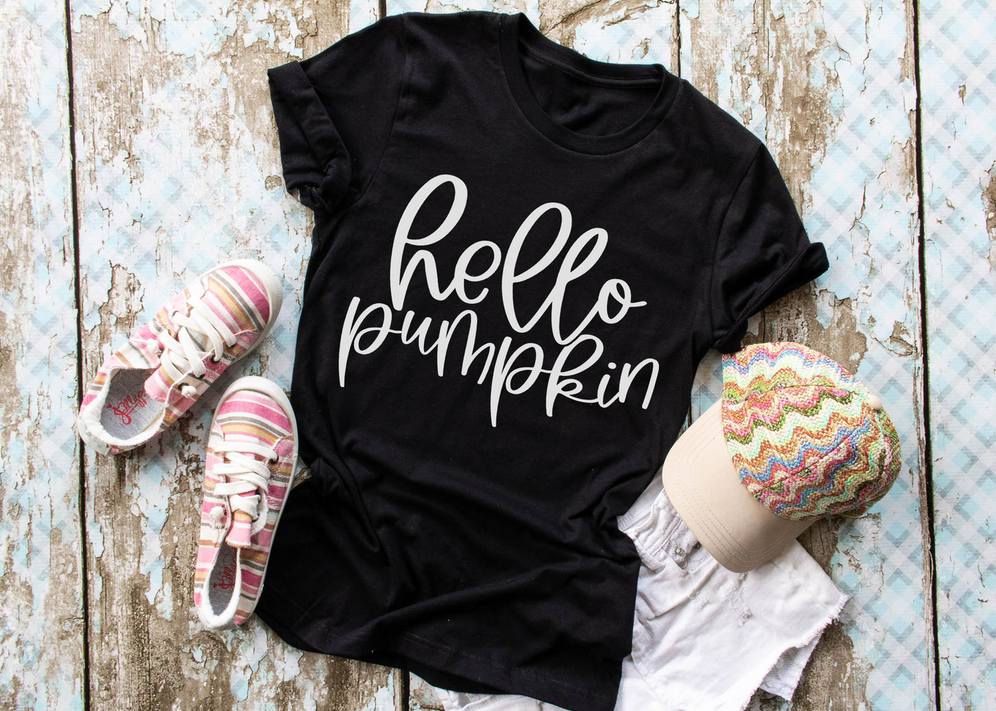 Hello Pumpkin Short Sleeve Tee Adult Sizes