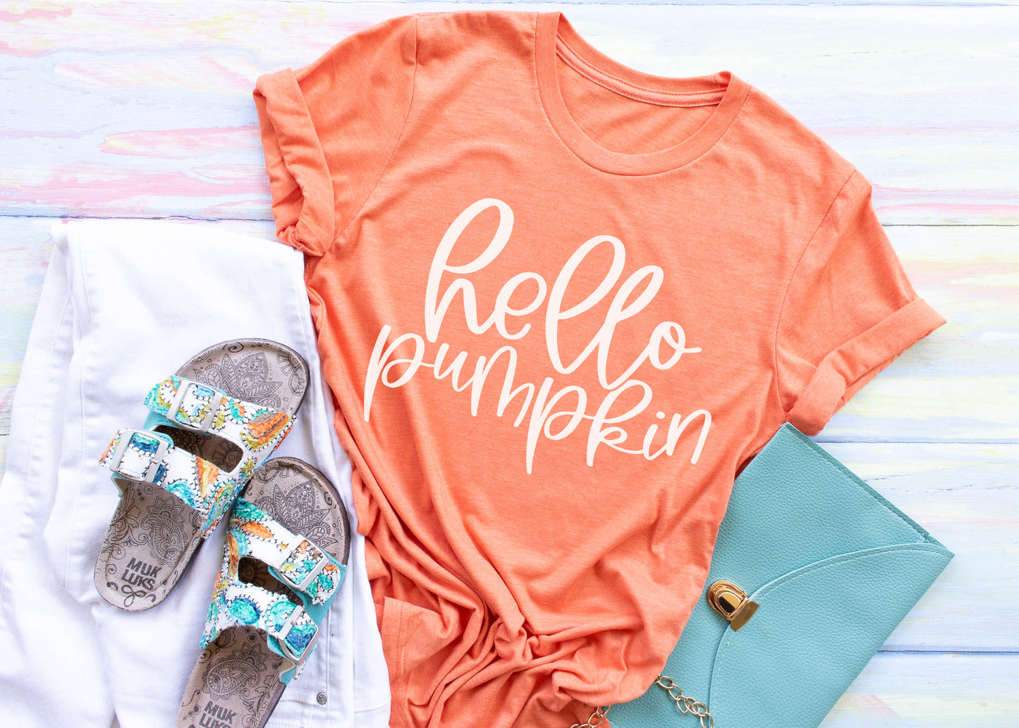 Hello Pumpkin Short Sleeve Tee Adult Sizes