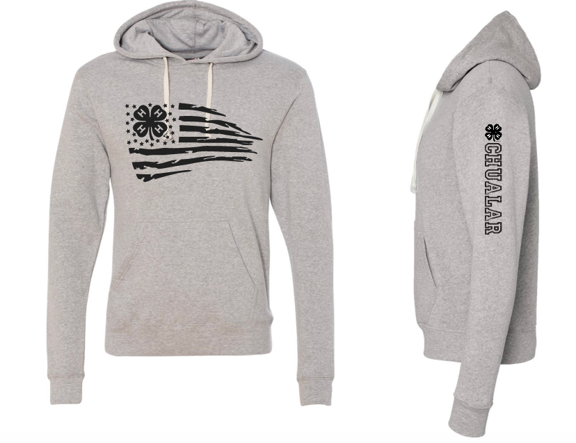 Chualar 4-H J. America - Triblend Fleece Hooded Sweatshirt American Flag