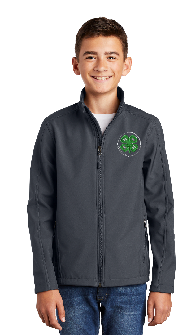 Youth Spring 4-H Personalized BATTLESHIP GREY 4-H Port Authority Soft Shell Jacket