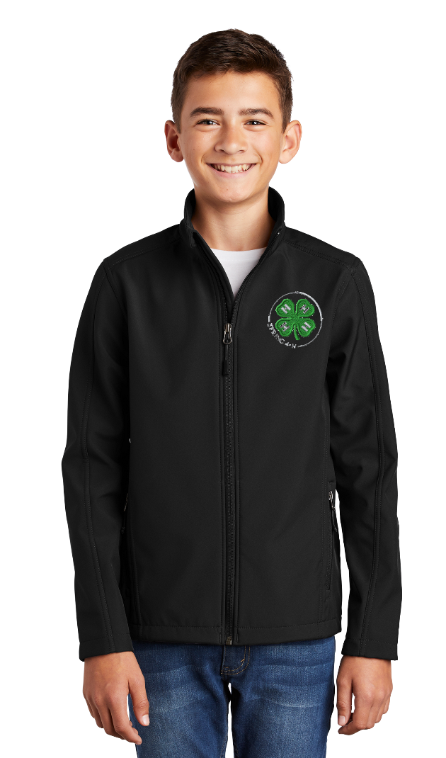 Youth Spring 4-H Personalized BLACK 4-H Port Authority Soft Shell Jacket