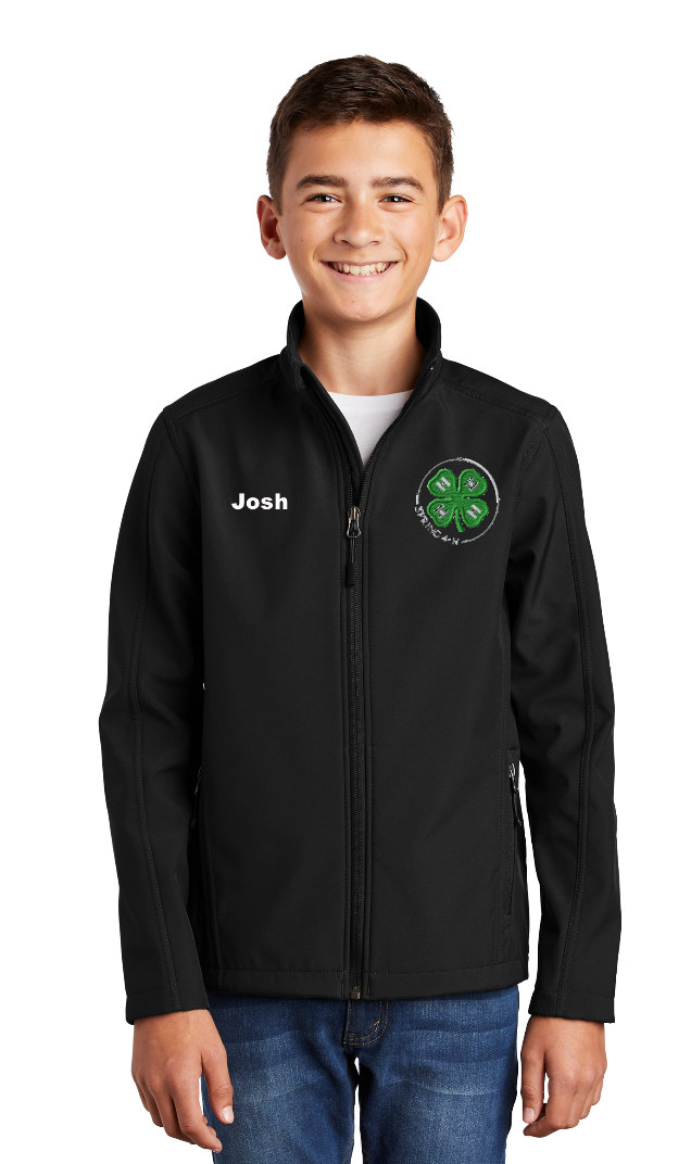 Youth Spring 4-H Personalized BLACK 4-H Port Authority Soft Shell Jacket