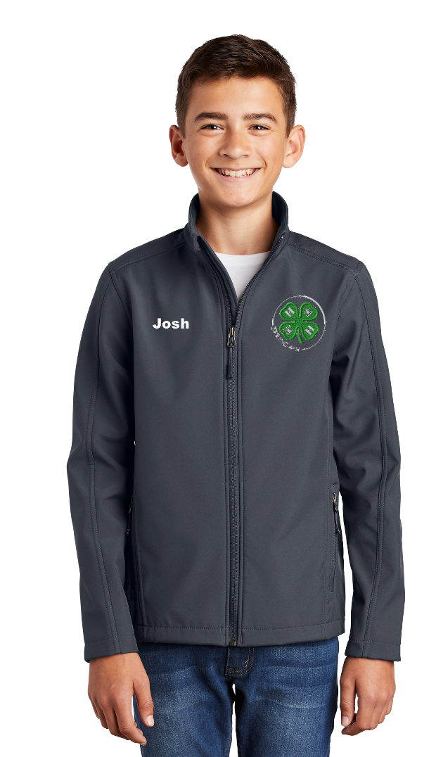 Youth Spring 4-H Personalized BATTLESHIP GREY 4-H Port Authority Soft Shell Jacket