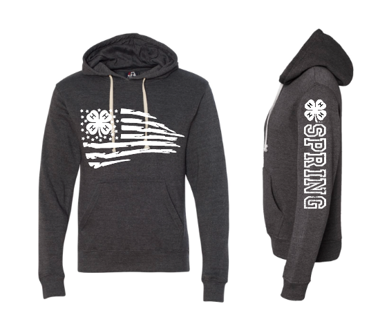 Spring 4-H Triblend Fleece Hooded Sweatshirt American Flag
