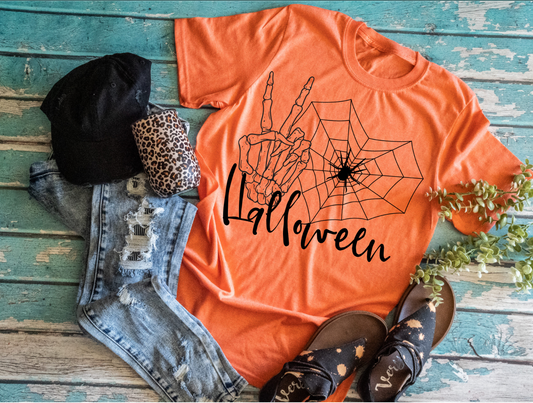 Peace Love Halloween Short Sleeve T-Shirt Adult Sizes