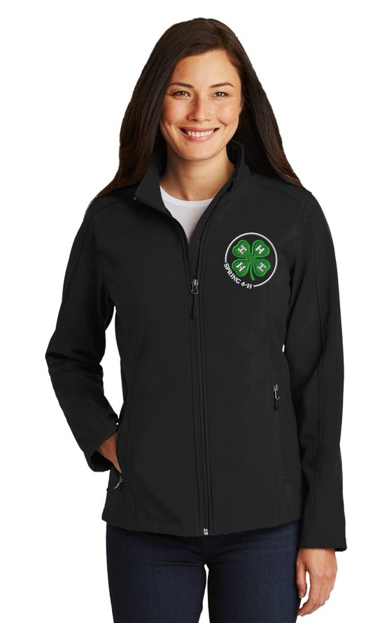 Spring 4-H Personalized Women's BLACK  Soft Shell Jacket