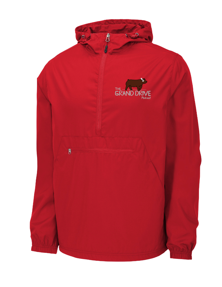 Grand Drive Zipped Packable Anorak Red