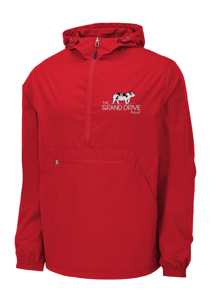 Grand Drive Zipped Packable Anorak Red