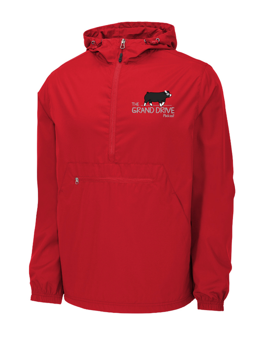 Grand Drive Zipped Packable Anorak Red