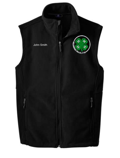 Blossom Trail 4-H Port Authority Fleece Vest Personalized