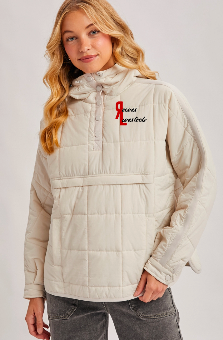 Reeves Livestock Quilted Puffer Hooded Pullover Jacket