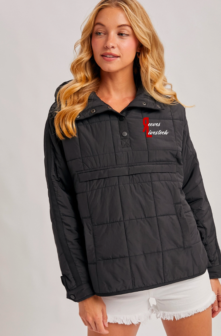 Reeves Livestock Quilted Puffer Hooded Pullover Jacket