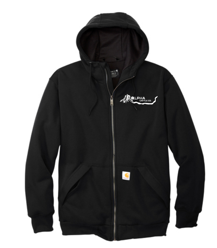 Alpha Cattle Men's Midweight Thermal-Lined Full-Zip Sweatshirt