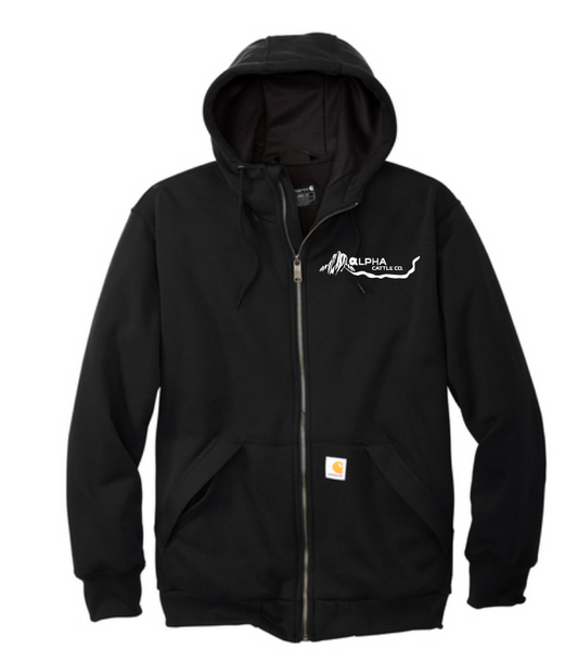 Alpha Cattle Men's Midweight Thermal-Lined Full-Zip Sweatshirt