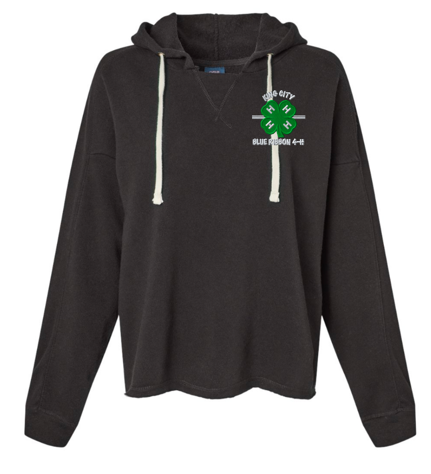 KCBR 4-H  Women's Angel Fleece Crop Hooded Sweatshirt