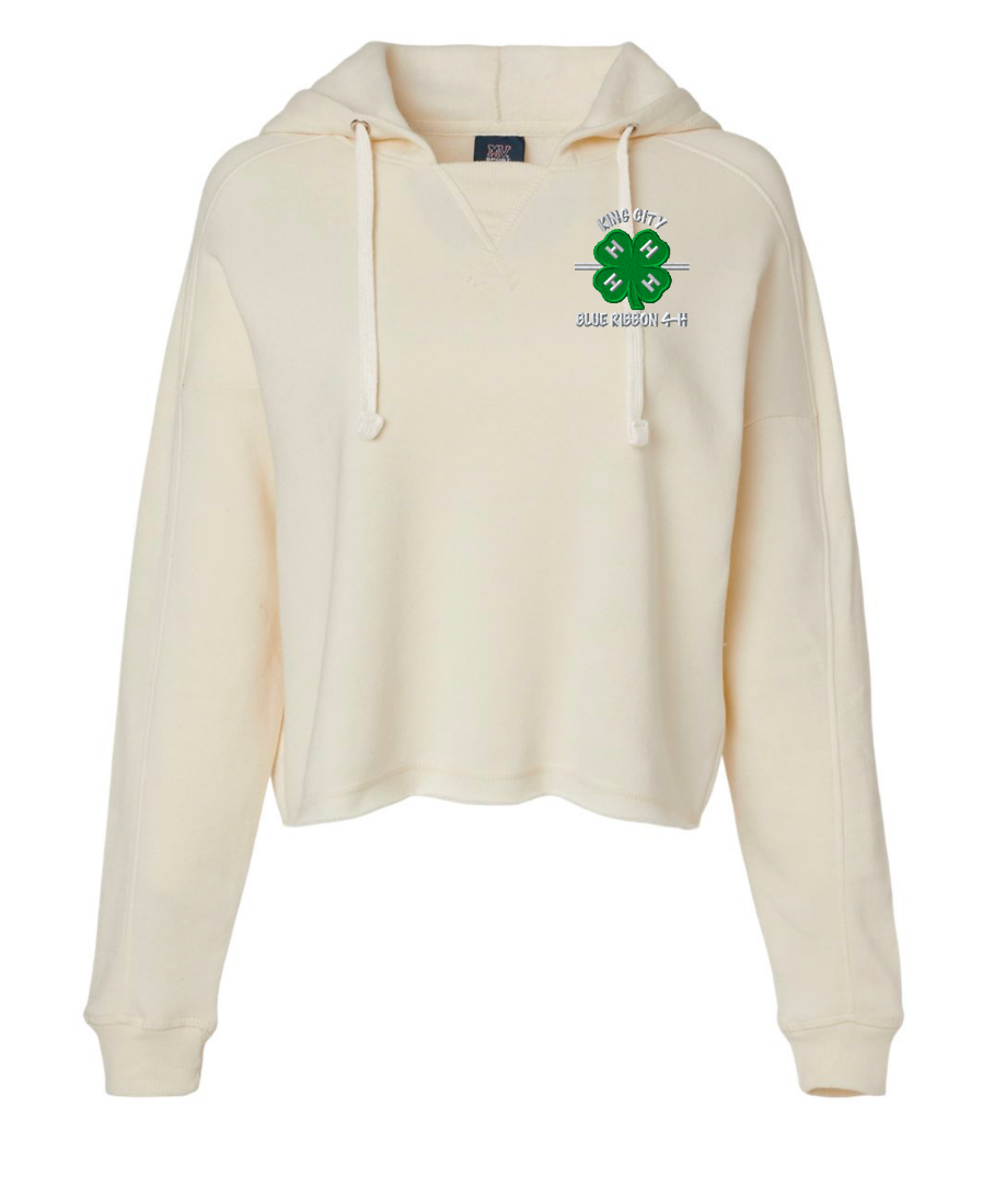 KCBR 4-H  Women's Angel Fleece Crop Hooded Sweatshirt